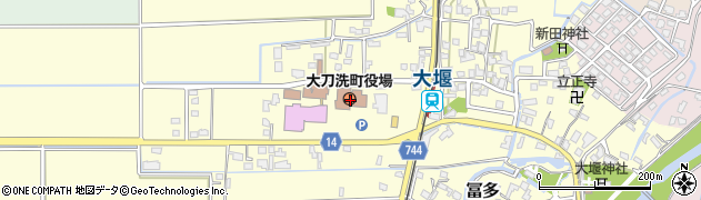 大刀洗町役場　総務課周辺の地図