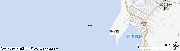コテイ島周辺の地図
