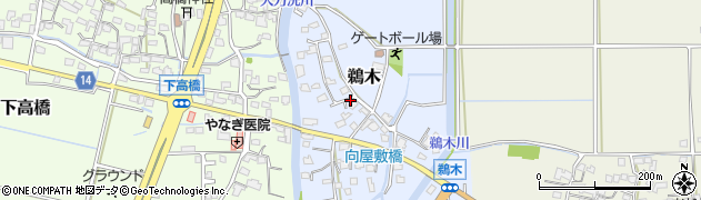 福岡県大刀洗町（三井郡）鵜木周辺の地図