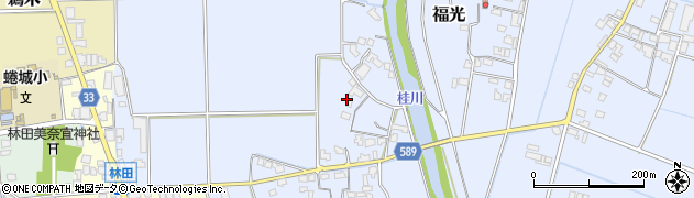 福岡県朝倉市福光350周辺の地図