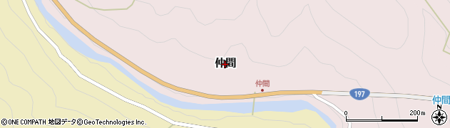高知県梼原町（高岡郡）仲間周辺の地図