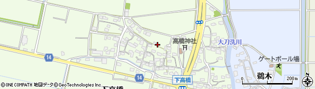 福岡県三井郡大刀洗町下高橋周辺の地図