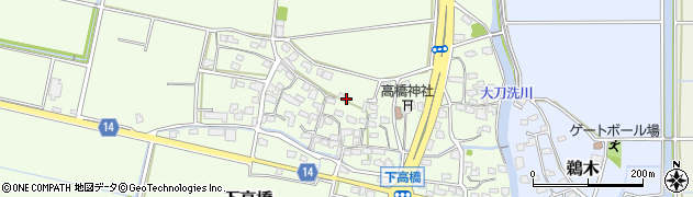 福岡県大刀洗町（三井郡）下高橋周辺の地図