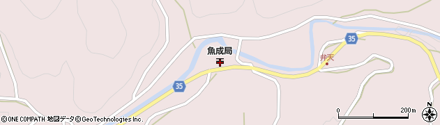 魚成郵便局周辺の地図