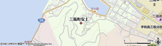 愛媛県西予市三瓶町安土周辺の地図