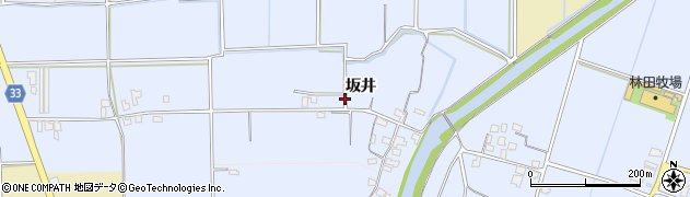 福岡県朝倉市坂井周辺の地図