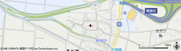 福岡県朝倉市多々連周辺の地図