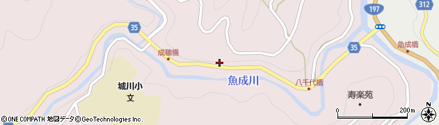 愛媛県西予市城川町魚成7247周辺の地図