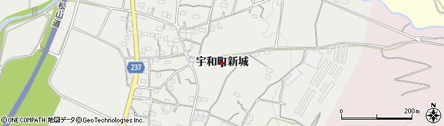 愛媛県西予市宇和町新城周辺の地図