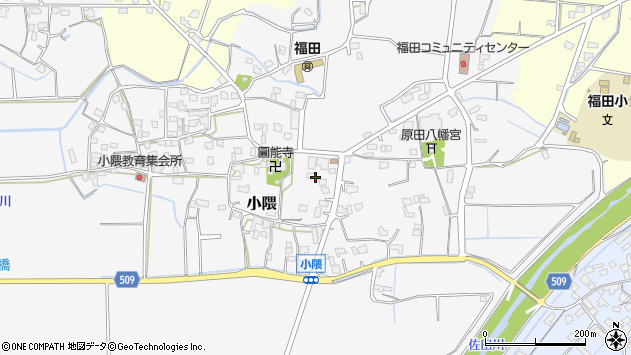 〒838-0052 福岡県朝倉市小隈の地図