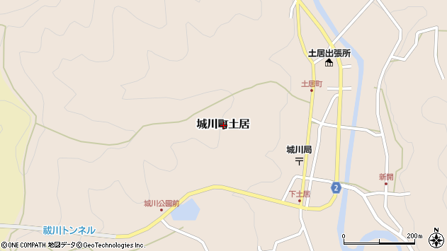 〒797-1701 愛媛県西予市城川町土居の地図