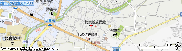 福岡県朝倉市比良松439周辺の地図