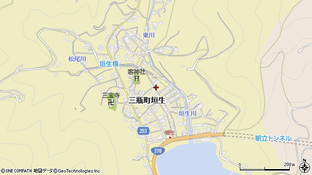 〒796-0904 愛媛県西予市三瓶町垣生の地図