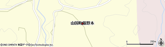 大分県中津市山国町藤野木周辺の地図