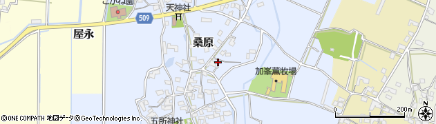 福岡県朝倉市桑原周辺の地図