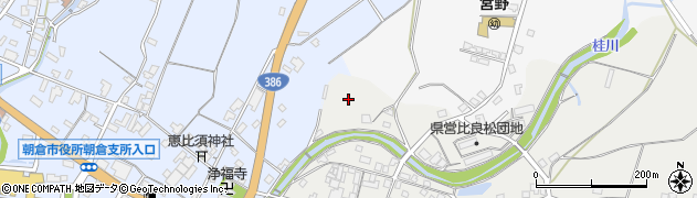 福岡県朝倉市比良松周辺の地図