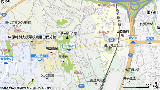 〒841-0013 佐賀県鳥栖市田代新町の地図