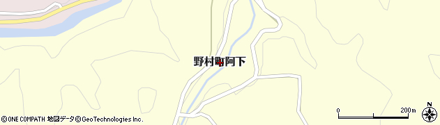 愛媛県西予市野村町阿下周辺の地図
