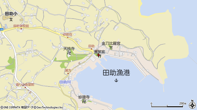 〒859-5103 長崎県平戸市田助町の地図