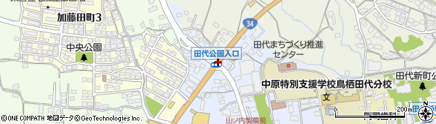 田代公園入口周辺の地図