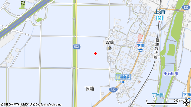 〒838-0055 福岡県朝倉市下浦の地図