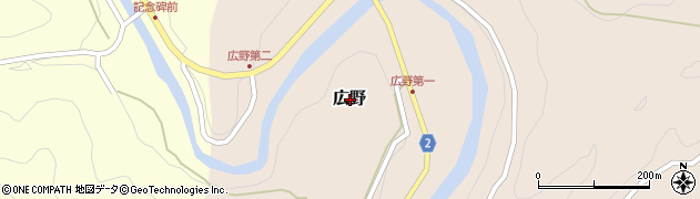 高知県高岡郡梼原町広野周辺の地図