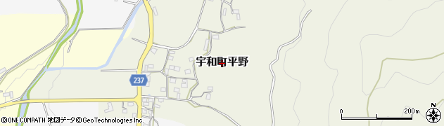 愛媛県西予市宇和町平野周辺の地図