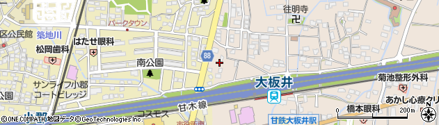 福岡県小郡市大板井周辺の地図
