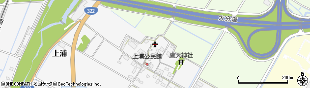福岡県朝倉市上浦周辺の地図