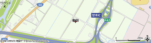 福岡県朝倉市東田周辺の地図
