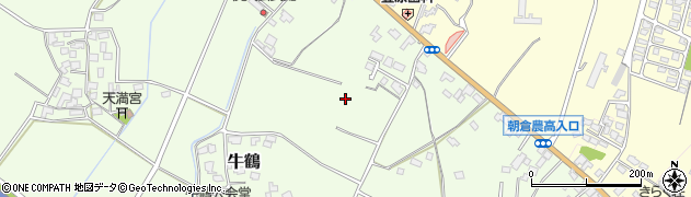 福岡県朝倉市牛鶴周辺の地図