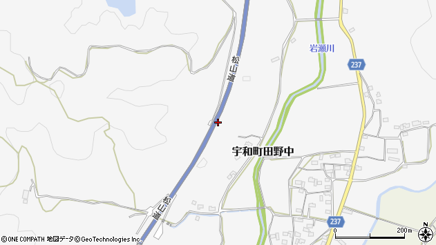 〒797-0001 愛媛県西予市宇和町田野中の地図