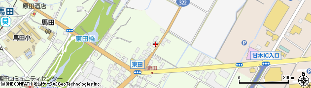 福岡県朝倉市東田975周辺の地図