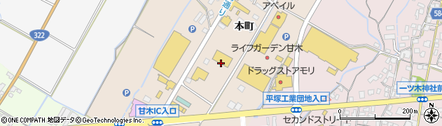 ダイナム福岡甘木店周辺の地図