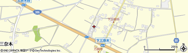 福岡県朝倉市三奈木3780周辺の地図