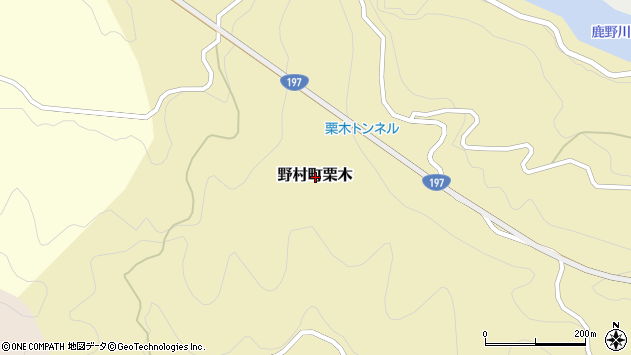 〒797-1327 愛媛県西予市野村町栗木の地図