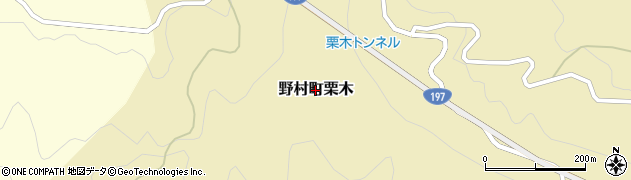 愛媛県西予市野村町栗木周辺の地図