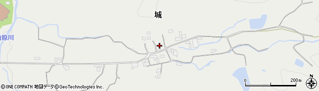 福岡県朝倉市城周辺の地図