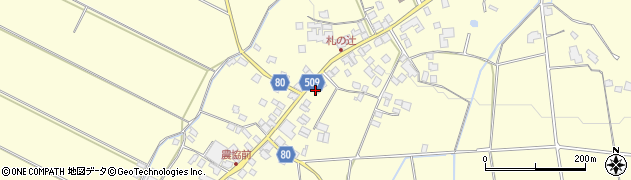 福岡県朝倉市三奈木281周辺の地図