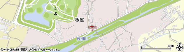 福岡県朝倉市板屋393周辺の地図