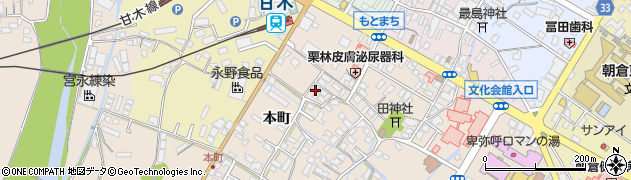 福岡県朝倉市甘木599周辺の地図