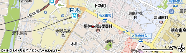 福岡県朝倉市甘木606周辺の地図