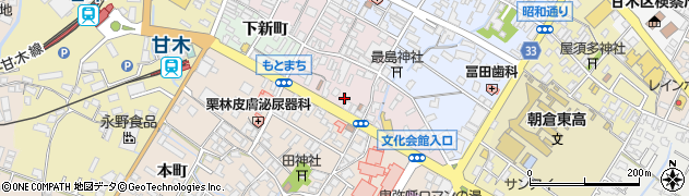 福岡県朝倉市甘木704周辺の地図
