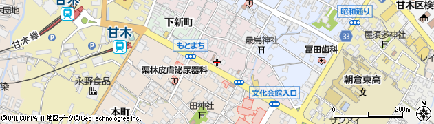 福岡県朝倉市三福町1174周辺の地図