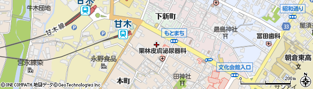 筑後信用金庫甘木支店周辺の地図