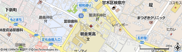 福岡県朝倉市水町周辺の地図