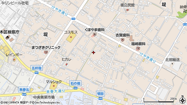 〒838-0062 福岡県朝倉市堤の地図