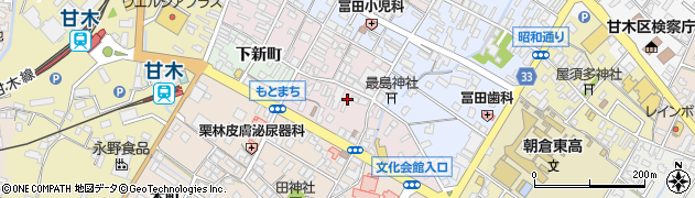 福岡県朝倉市三福町周辺の地図