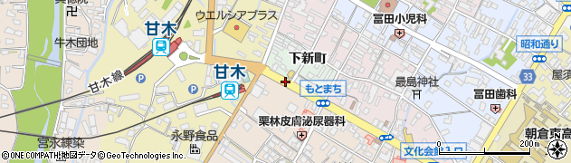 西鉄甘木駅周辺の地図