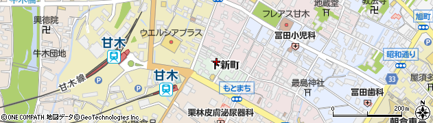 福岡県朝倉市下新町周辺の地図